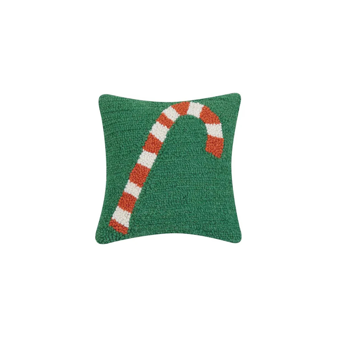 Green Candy Cane Pillow | Pink Antlers