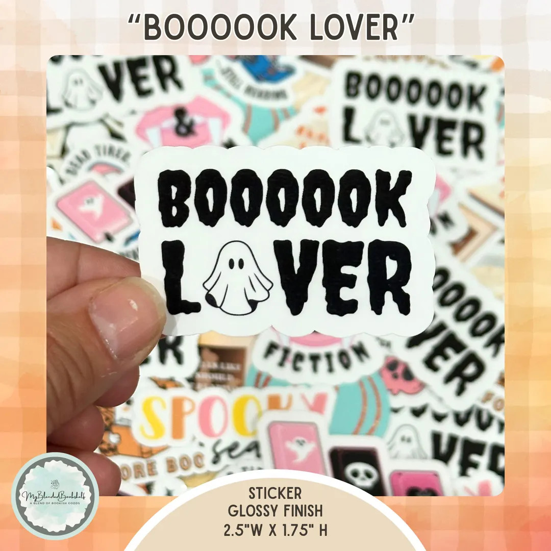 BOOOOOK Lover Ghost: Premium, Glossy Sticker - Etsy | Etsy (US)