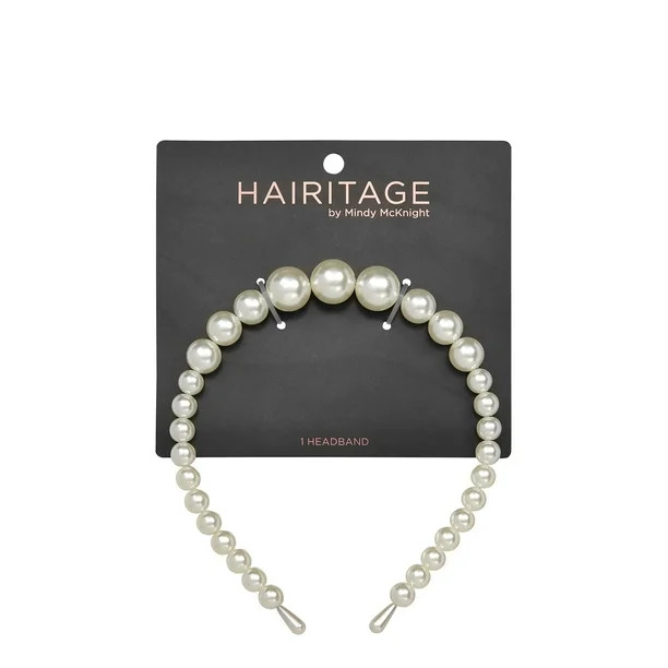 Hairitage Stylish Pearl Headband for Women & Girls for All Hair Types | Ivory White, 1PC | Walmart (US)