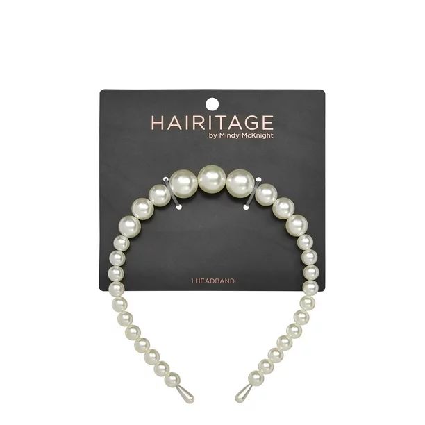 Hairitage Stylish Pearl Headband for Women & Girls for All Hair Types | Ivory White, 1PC | Walmart (US)