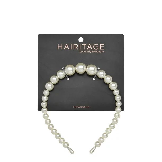 Hairitage Stylish Pearl Headband for Women & Girls for All Hair Types | Ivory White, 1PC | Walmart (US)