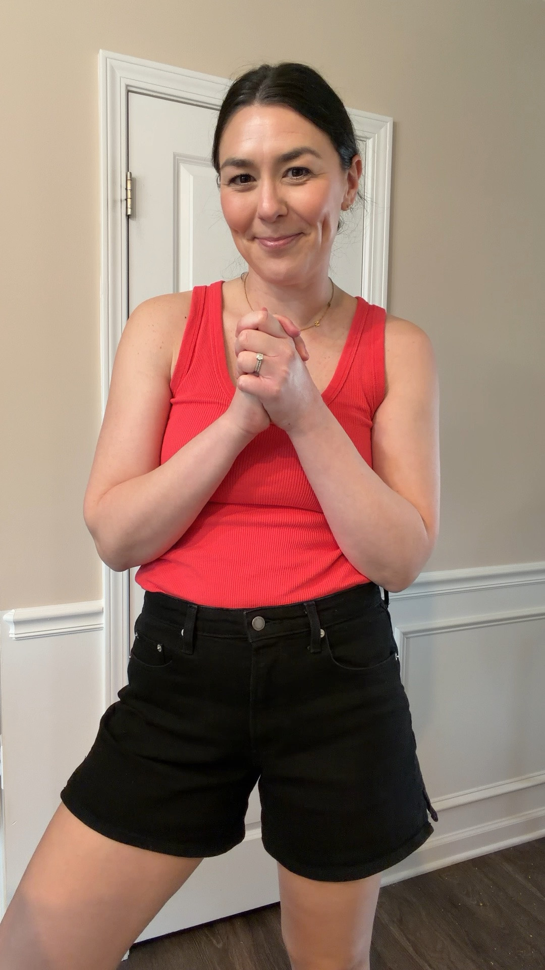 I’m loving these A line denim shorts from Target! They’re a stretchy denim and so comfy! I sized up one and love the fit! The split hem is so flattering and I love the high waisted! They come in other washes as well. 

My scoop neck tank is old from Target and I can’t find it anymore. I linked some similar options!

I also linked my favorite nursing bra tanks I layer with (layered under this tank and don’t show!) They run TTS (wearing a medium).

#LTKootd #LTKTall #LTKMidsize