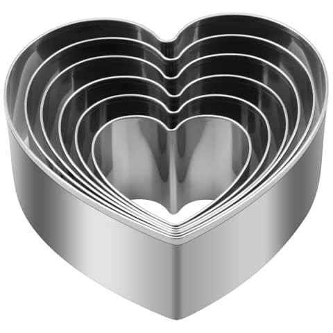 5Pcs Heart Cookie Cutter Set, Large Size 4.7" 3.75" 3" 2.15" 1.38" Heart Shapes Cookies Molds for... | Amazon (US)