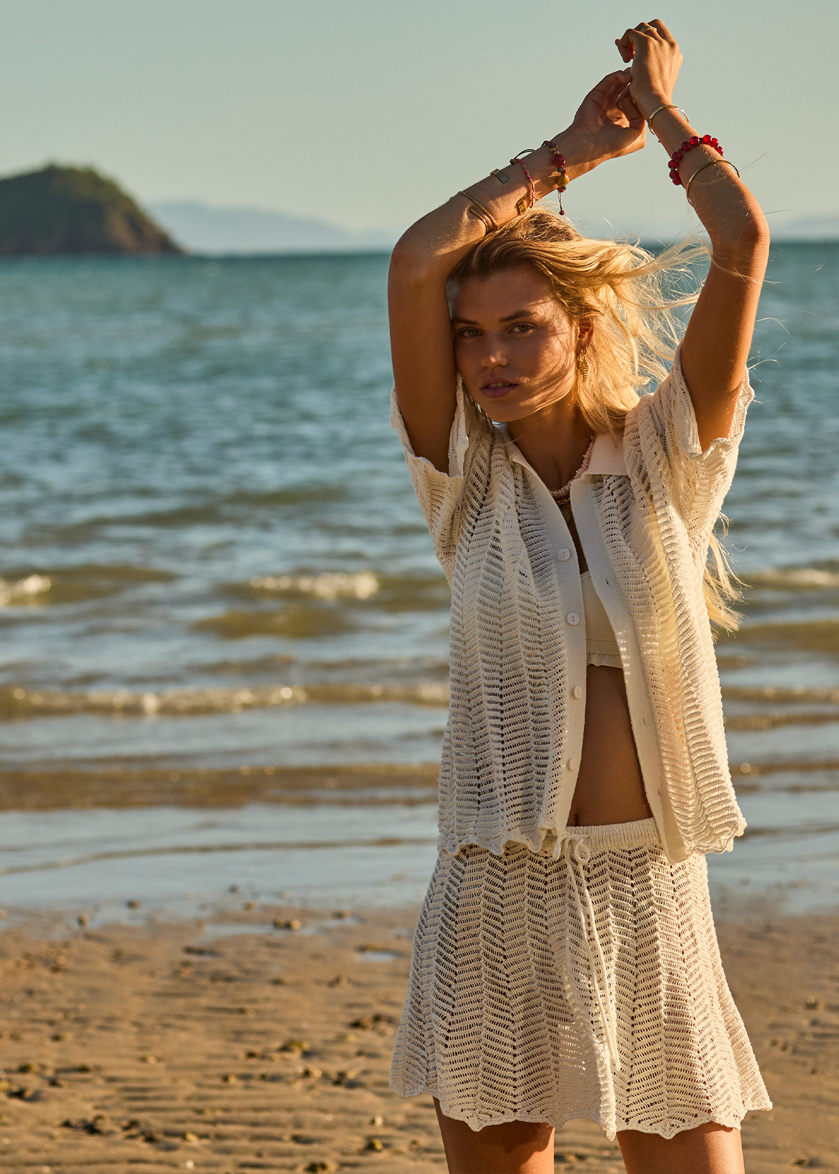 AGNI ELYSIA KNIT SKIRT in CREME | The UPSIDE | The Upside (Australia & New Zealand)