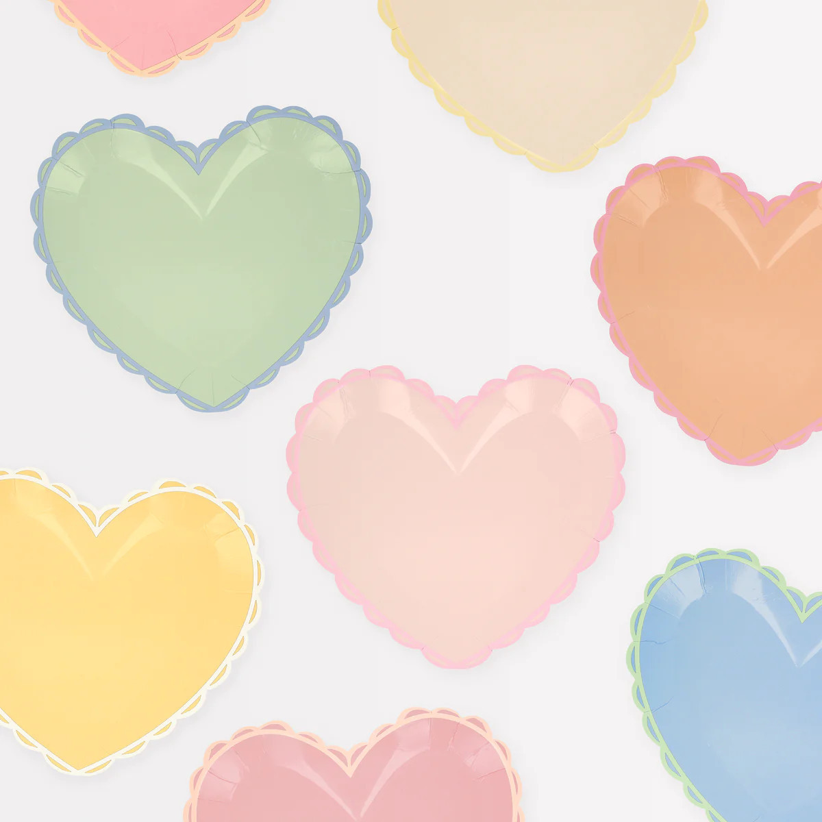 Pastel Heart Small Plates (x 8) | Meri Meri