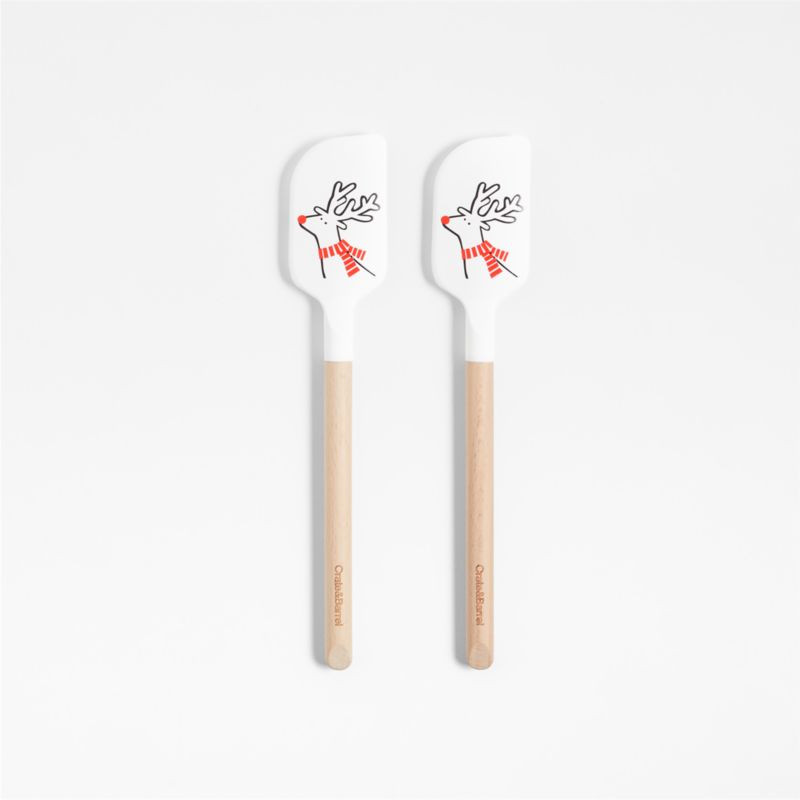 Arctic Friend Reindeer Silicone Mini Spatulas, Set of 2 by Joan Anderson | Crate & Barrel | Crate & Barrel