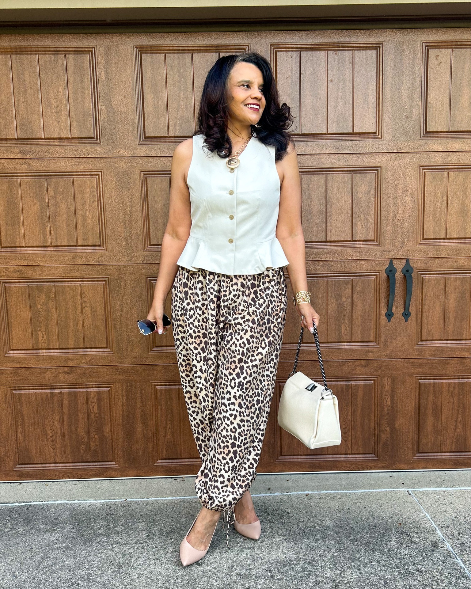 I think  barrel pants and a vest will be my  uniform this spring and summer!  When I spotted these leopard ones I know I needed to have them!

#LTKootd #LTKMidsize #LTKOver40