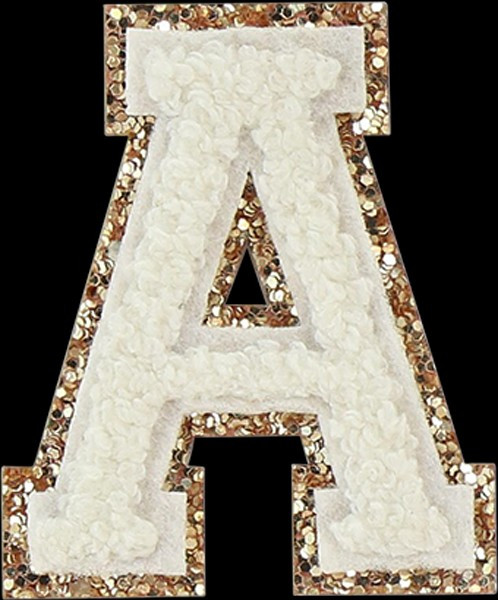 Blanc Glitter Varsity Letter Patches | Stoney Clover Lane