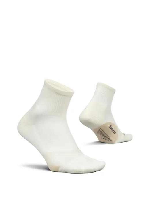 Feetures Elite Light Cushion Quarter Solid Sport Sock with Targeted Compression in Linen at Nordstrom, Size Small | Nordstrom