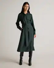 100% Silk Twill Utility Shirt Dress | Quince