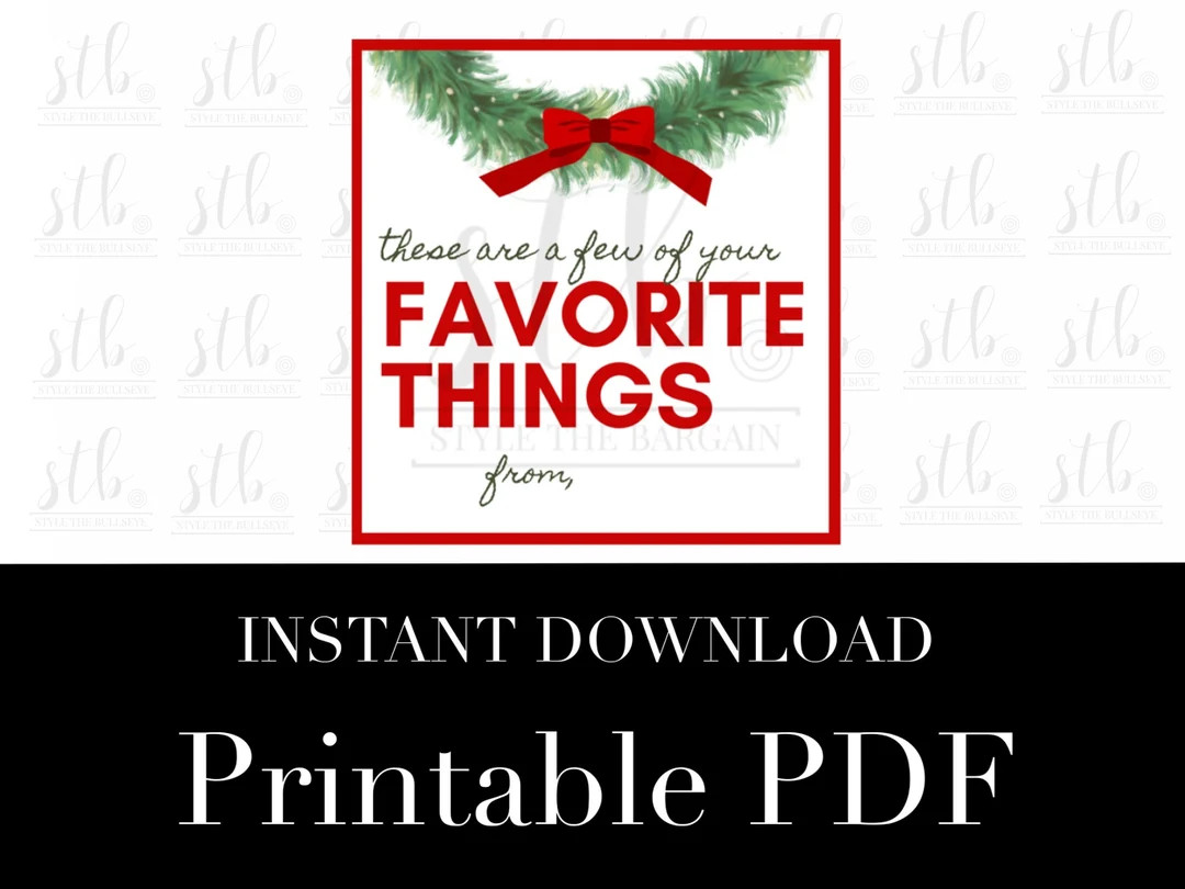 These Are A Few of YOUR Favorite Things Gift Tag Printable - Etsy | Etsy (US)