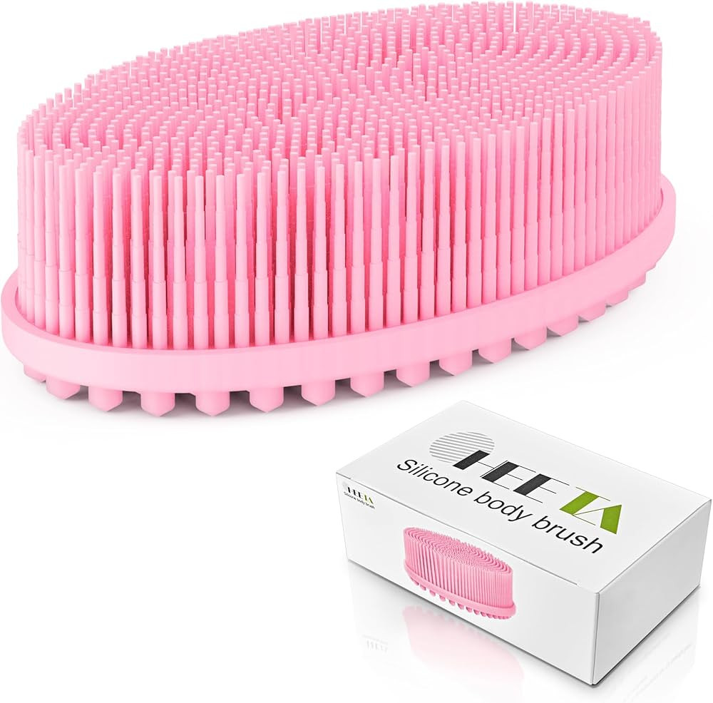 HEETA Body Brush for Wet Dry Brushing, Silicone Body Scrubber for Gentle Exfoliating on Softer Gl... | Amazon (US)