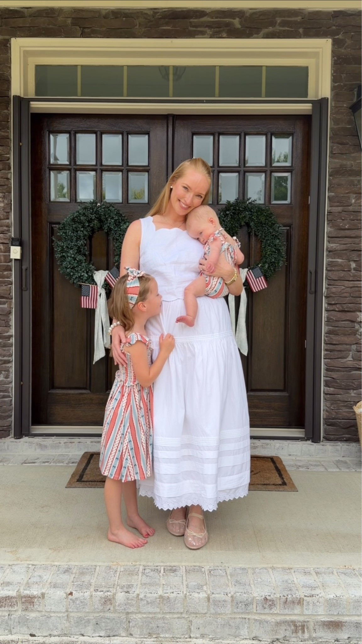 Family outfits for Memorial Day weekend! Wearing a white cotton maxi skirt which is a staple for me year round! This one is a tad roomy in the waist but I wouldn’t size down because of the hip seam. I’m wearing a small! 
Fourth of July outfit // summer outfits // white skirt //

#LTKmomlife
