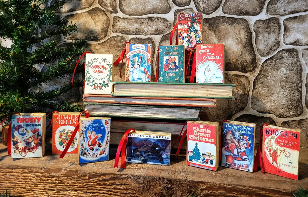 Vintage Style Childrens Christmas Story Book Wood Blocks- Mini Book- Christmas Books- Classic Chr... | Etsy (US)