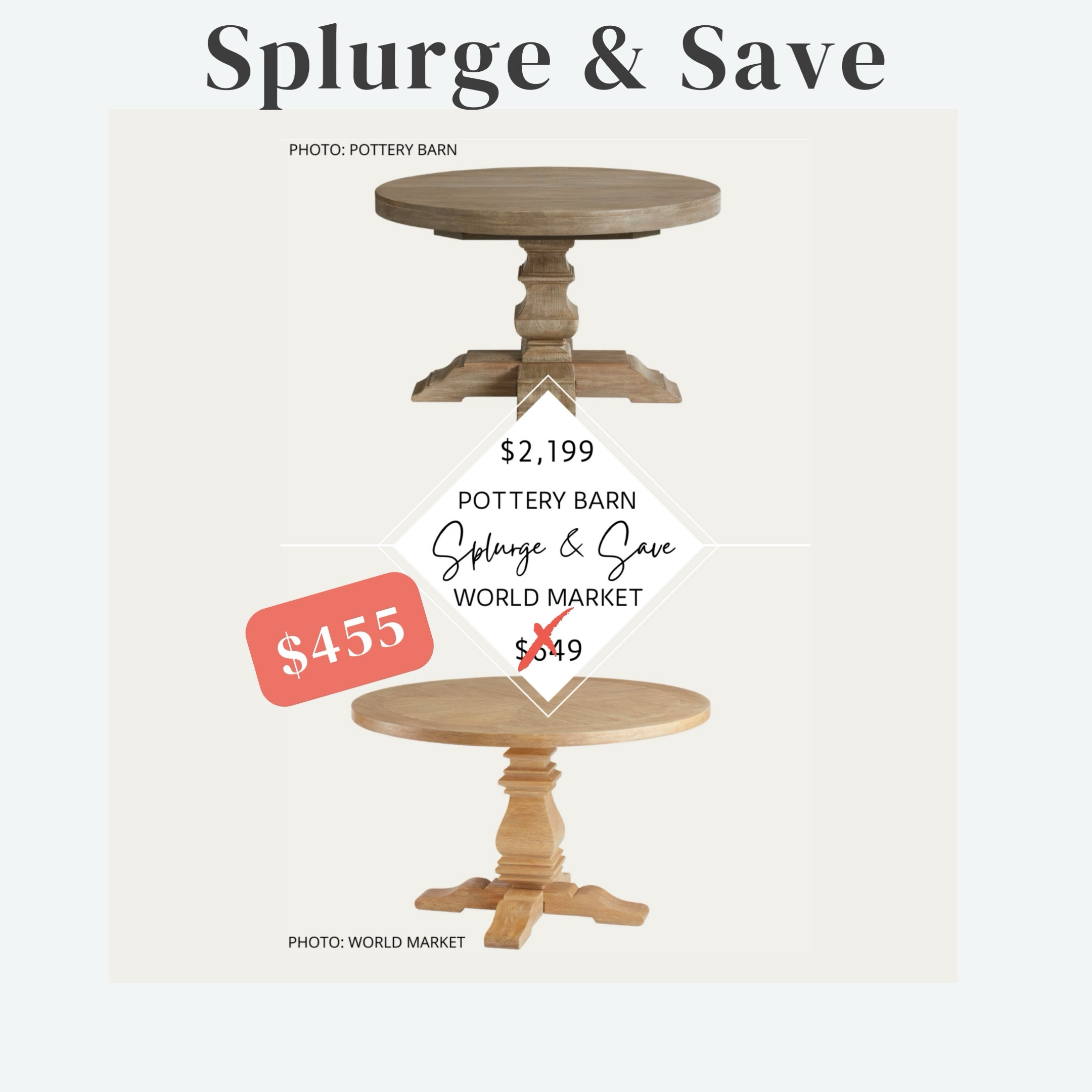 🗣️Comment PB3 on this post and I’ll DM you both links! 

🚨Sale Alert!🚨 If you love Pottery Barn style but are decorating on a budget, this Pottery Barn Banks dining table dupe might be for you! It’s on sale at World Market right now for $455 from $649 and is in stock right now. 🎉

#diningroom #diningtable #kitchen #kitchentable #eating #coastal #lookforless #dupes #copycat #lookalike #homedecor #furniture #decor #coastalhome #potterybarn #potterybarnstyle #potterybarndupe #worldmarketfinds . Pottery Barn Banks Round Pedestal Extending Dining Table dupe. Pottery Barn dupes. Pottery Barn furniture dupes. Pottery Barn dining table dupes. Pottery Barn looks for less. Farmhouse dining table. Farmhouse kitchen. Modern farmhouse dining room. Rustic dining table. Design on a budget. Pottery Barn Banks Dining Table dupe. Banks table dupe. Wood dining table. Natural wood dining table. Pedestal dining table. Kitchen nook table.

#LTKhome #LTKFind #LTKsalealert