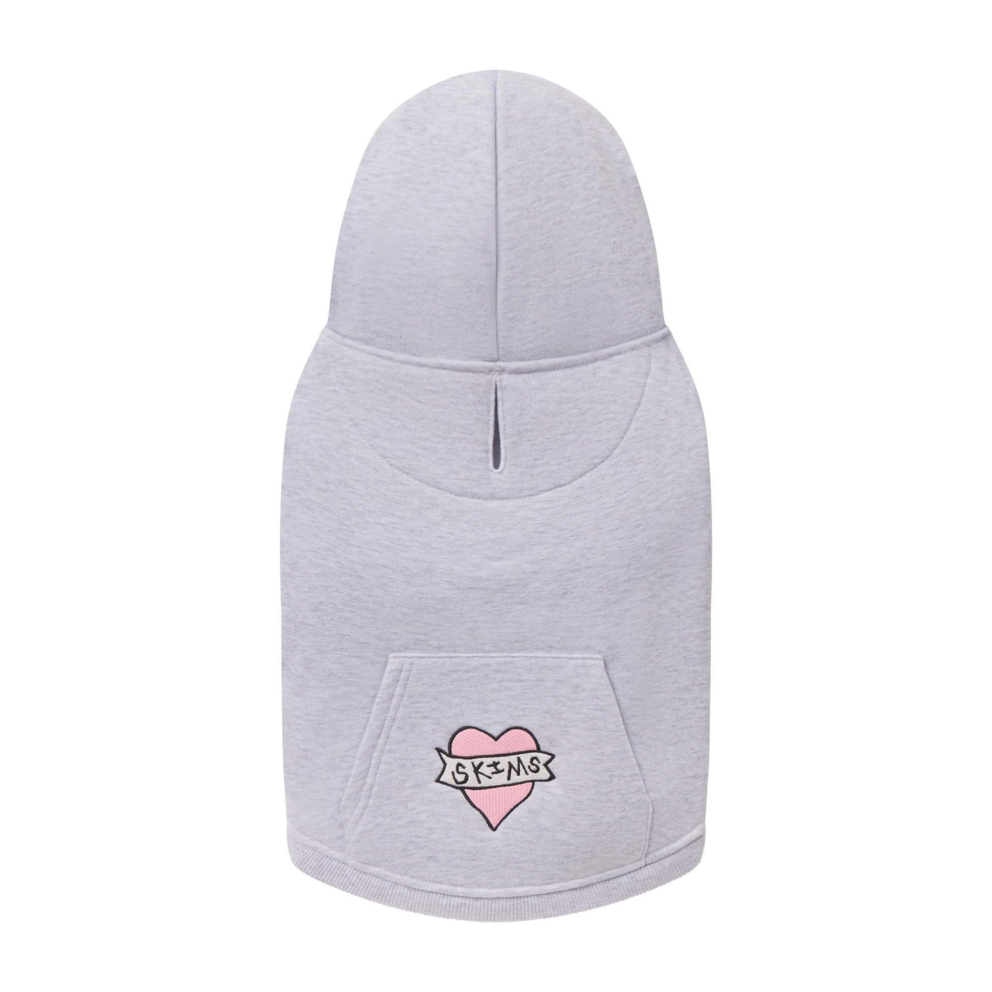COTTON FLEECE PET HOODIE | LIGHT HEATHER GREY LOGO HEART | SKIMS | SKIMS (US)