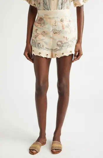 Rebellion Rope Trim Linen Shorts | Nordstrom