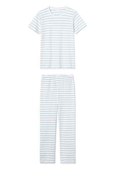Pima Short-Long Weekend Set in Spring Green | LAKE Pajamas