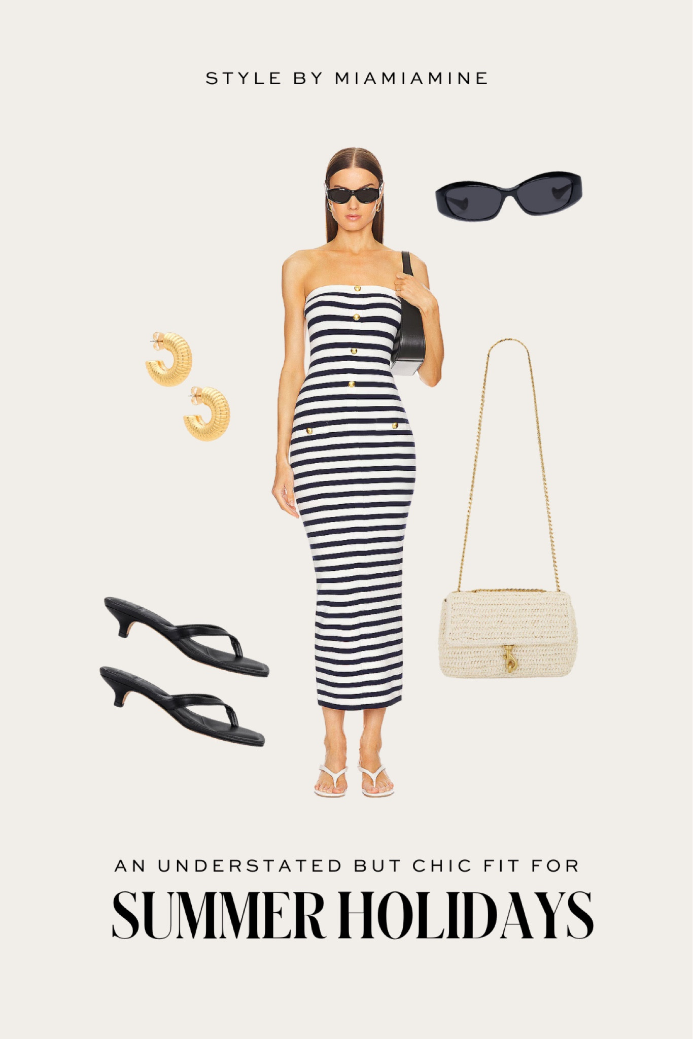Memorial Day outfit / summer outfit ideas
Revolve striped midi dress
Woven handbag
Gold earrings
Thong sandals 

#LTKTravel #LTKStyleTip #LTKFindsUnder100