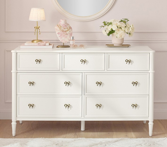 LoveShackFancy 7-Drawer Dresser with Bows (56w x 20d") | Pottery Barn Kids