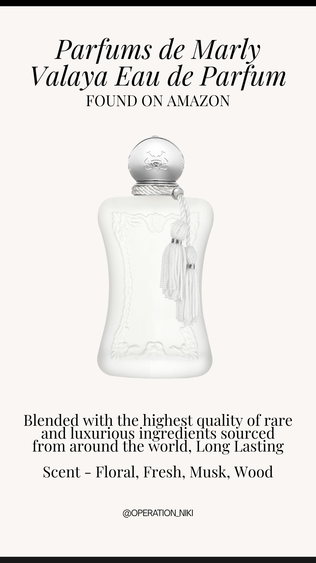 An elevated everyday scent that feels light yet luxe 🤍 Clean florals layered with soft musk and warm woods, designed to last from day to night. Found on Amazon and absolutely worth adding to your fragrance rotation.

Follow for more @OPERATION_NIKI on IG, TikTok, & Facebook 💛

#amazonfinds #luxuryfragrance #perfumefinds #fragranceaddict #beautyfinds #amazonbeauty #scentoftheday #perfumecommunity 

 #LTKselfcare #LTKFindsUnder100 #LTKBeauty