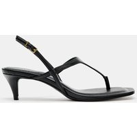 Zara - Leather Strappy Sandals - Black - Au 10 - Eu 41 - Woman | Zara AU