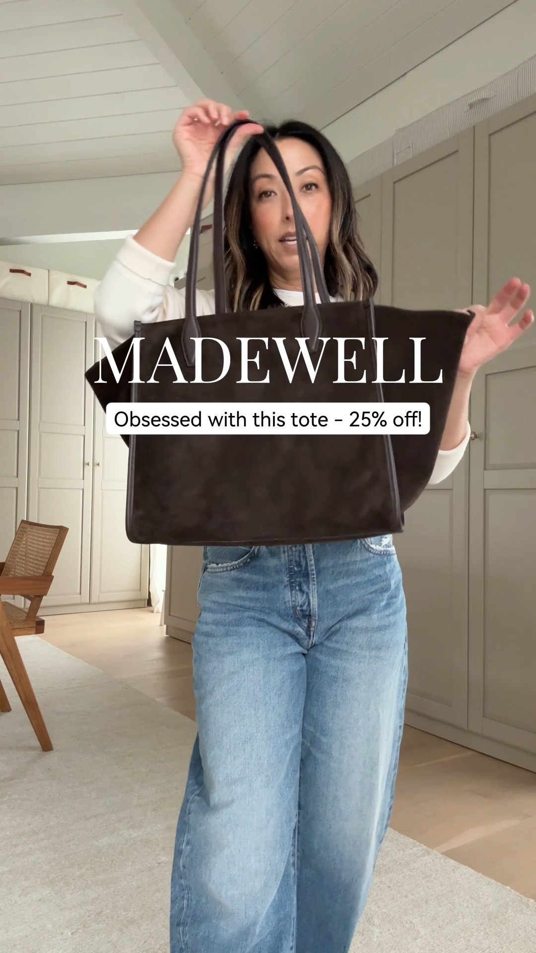Obsessed with this tote. Such a good size, love the zipper and shoulder strap, and you can bring in the sides for a more structured shape.

Crewneck sweater medium
Barrel jeans 25 short
Ballet flats 5

#LTKmomlife #LTKPetite #LTKOver40