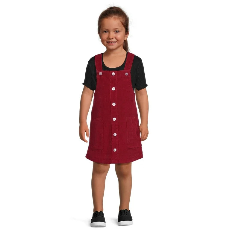 Wonder Nation Baby and Toddler Girls Jumper Dress, Sizes 12M - 5T - Walmart.com | Walmart (US)