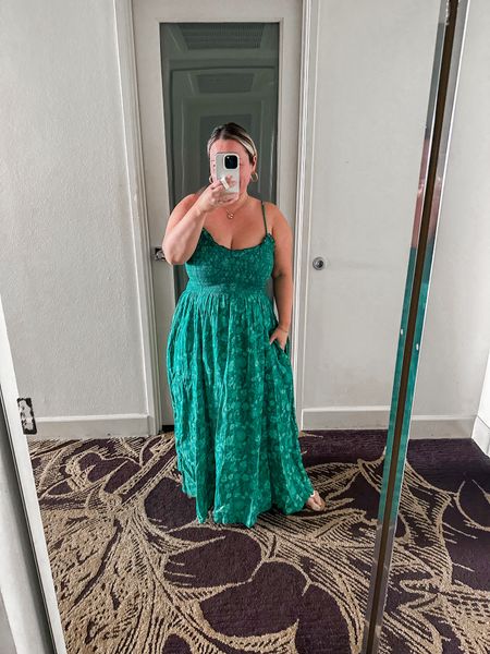 Free people maxi dress size medium 
Straps are a bit long for me and it is lower cut in the bust fyi. Also quality is not really great for the cost. I’ll link the amazon version too! 

Resort wear, travel outfit, vacation outfit, summer dress 

#LTKTravel #LTKMidsize #LTKOver40
