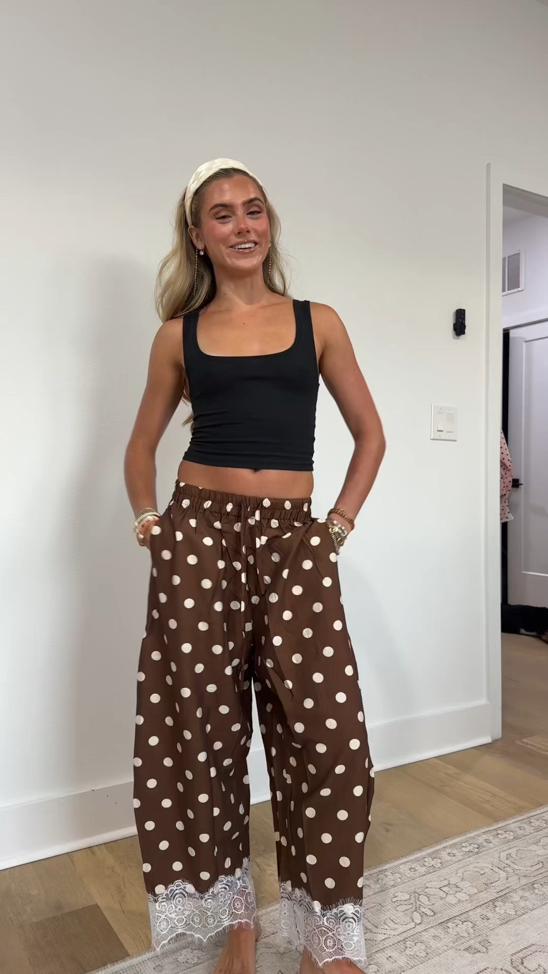 Amazon size xs Athlisan Womens Polka Dot Wide Leg Palazzo Pants High Waisted Summer Lace Trim Cropped Baggy Trousers with Pockets

#LTKootd #LTKSaleAlert #LTKSeasonal
