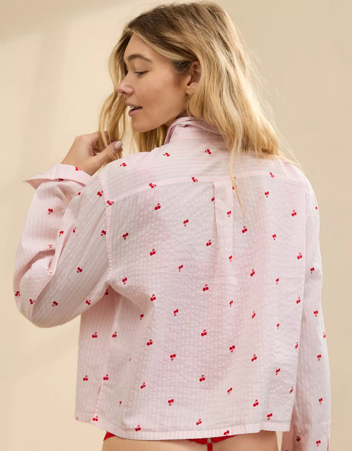 Aerie Off-Duty Seersucker Pajama Shirt | Aerie