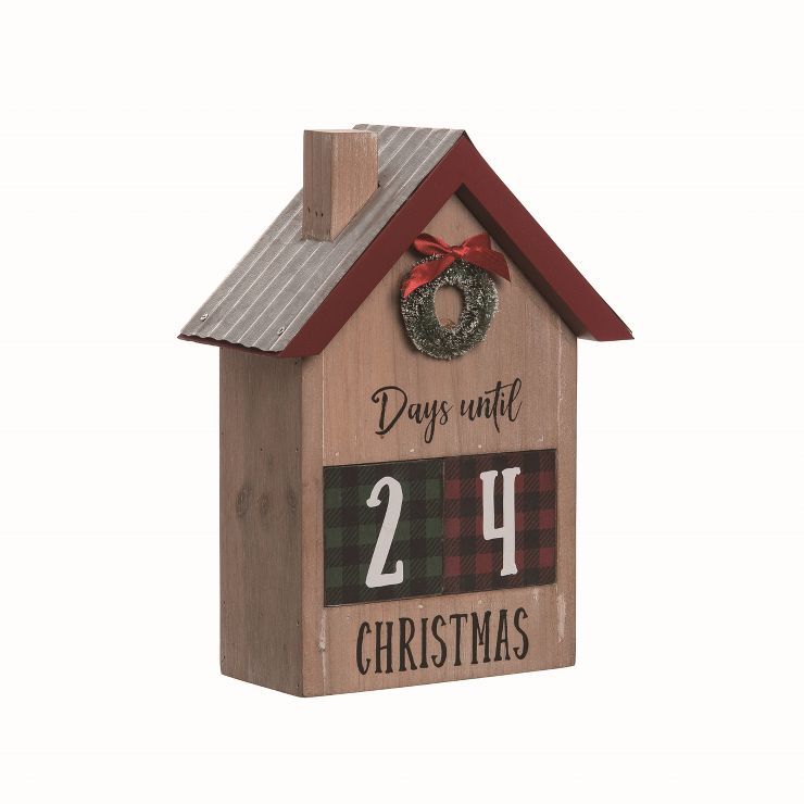 Transpac Wood Multicolor Christmas House Countdown Calendar Set of 3 | Target