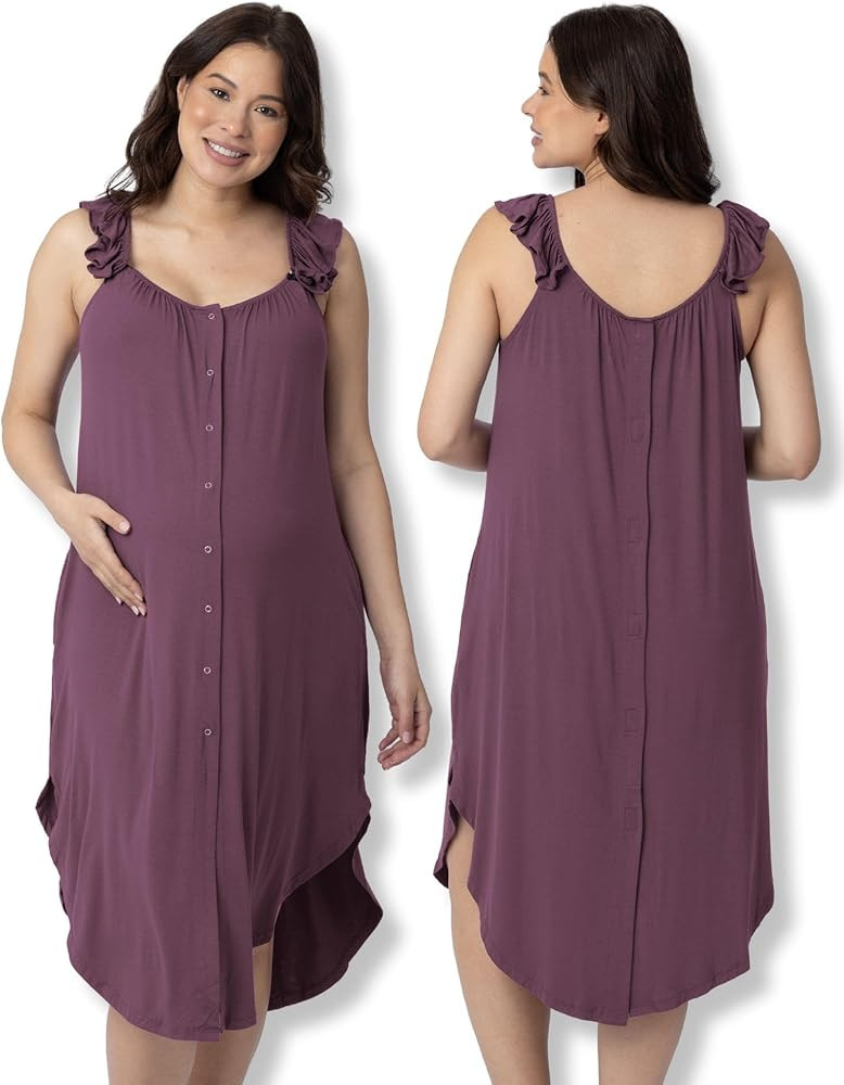 Kindred Bravely Ruffle Strap Labor and Delivery Gown | 3 In 1 Labor, Delivery, Nursing Gown for H... | Amazon (US)