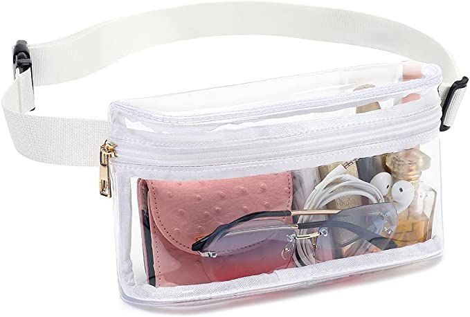Clear Fanny Pack, Stadium Approved Clear Belt Bag for Women, Waterproof Clear Waist Bag for Sport... | Amazon (US)