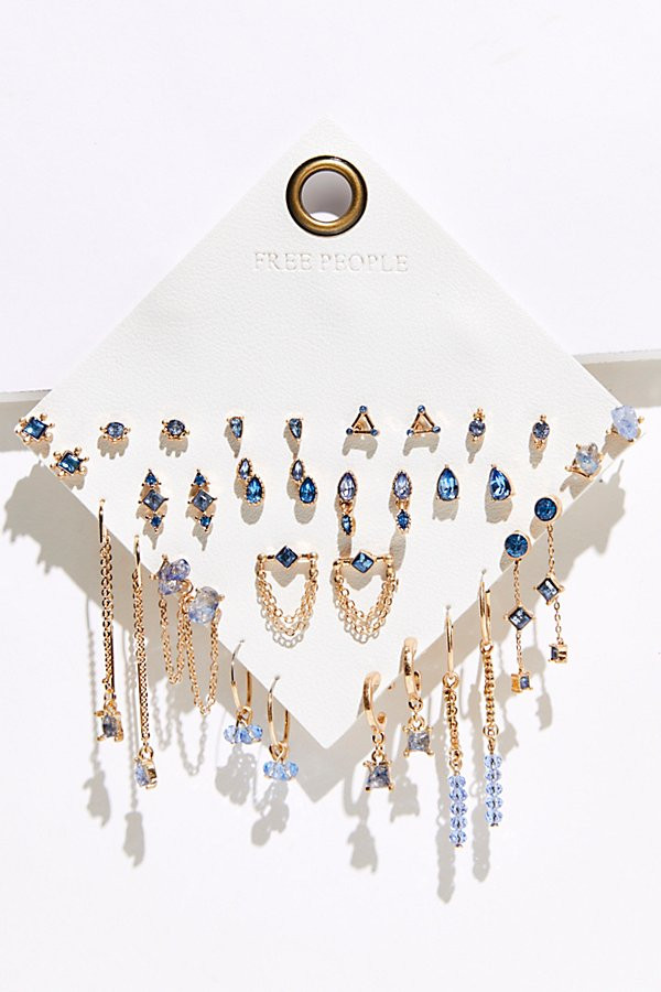 Set For Life Stud Earring Set by Free People, Sapphire, One Size | Free People (Global - UK&FR Excluded)