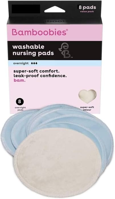 Bamboobies Overnight Nursing Pads, Ultra-Soft Velour, Reusable and Washable for Nightly Use, Leak... | Amazon (US)
