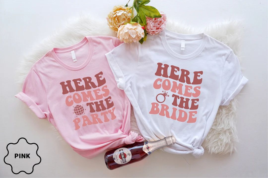 Funny Bachelorette Party Shirts, Here Comes The Party Shirt, Disco Bride, Bridesmaid Gifts, Group... | Etsy (US)