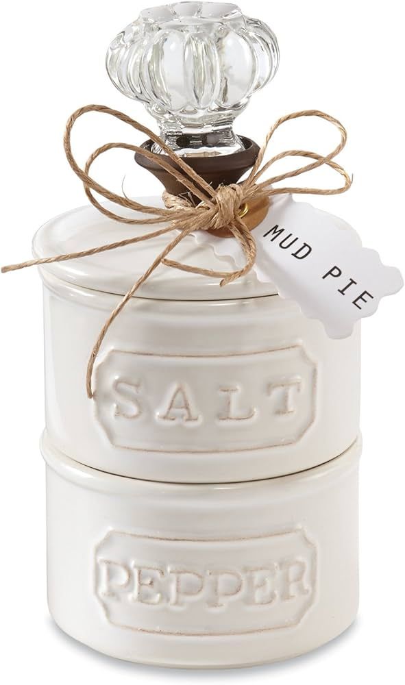 Mud Pie Door Knob Salt Cellar Set, White | Amazon (US)