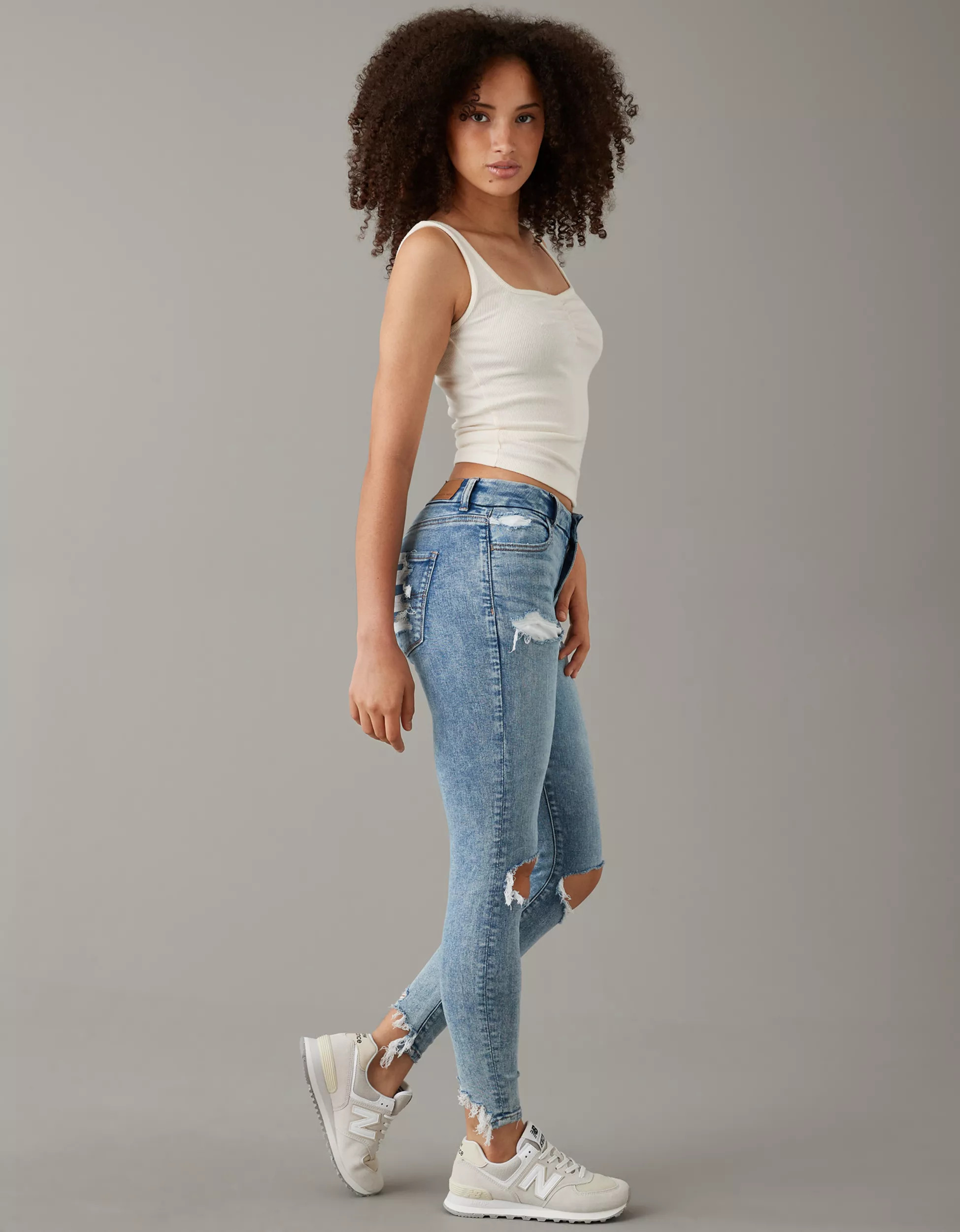 AE Ne(x)t Level Ripped Curvy Jegging | American Eagle Outfitters (US & CA)