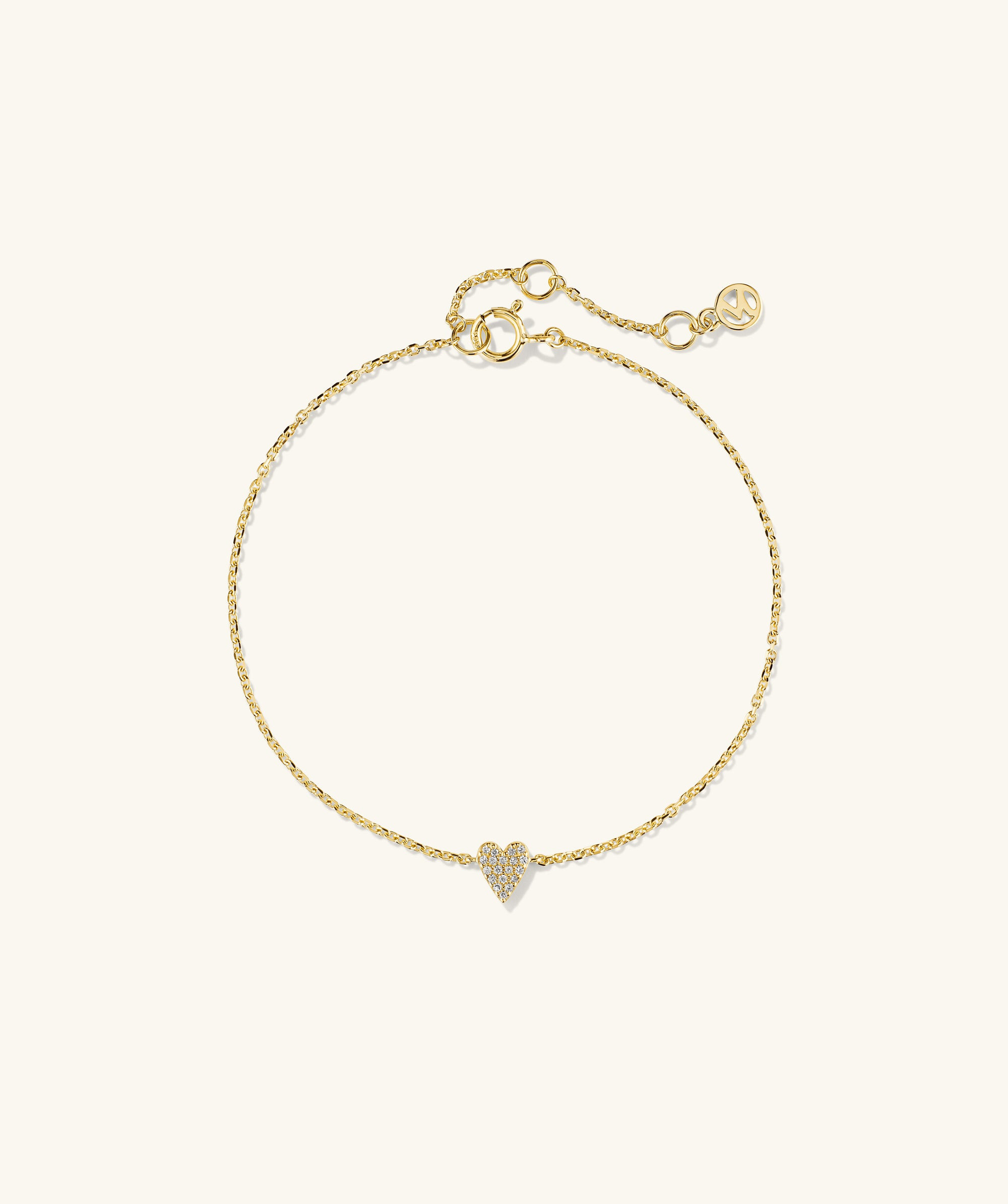 Mini Heart Pavé Diamond Bracelet | Mejuri Fine Crew