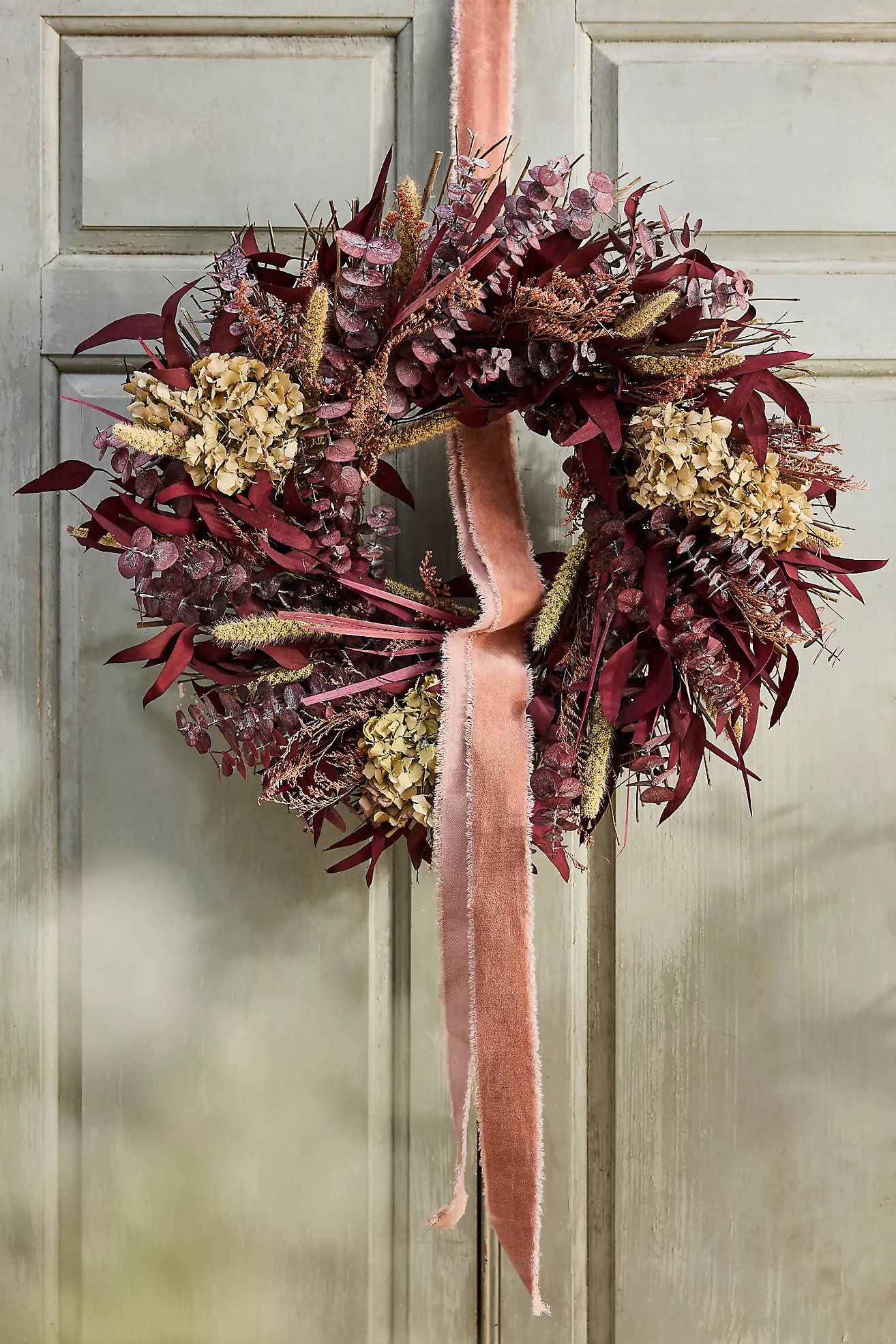 Dried Burgundy Blush Wreath | Anthropologie (US)