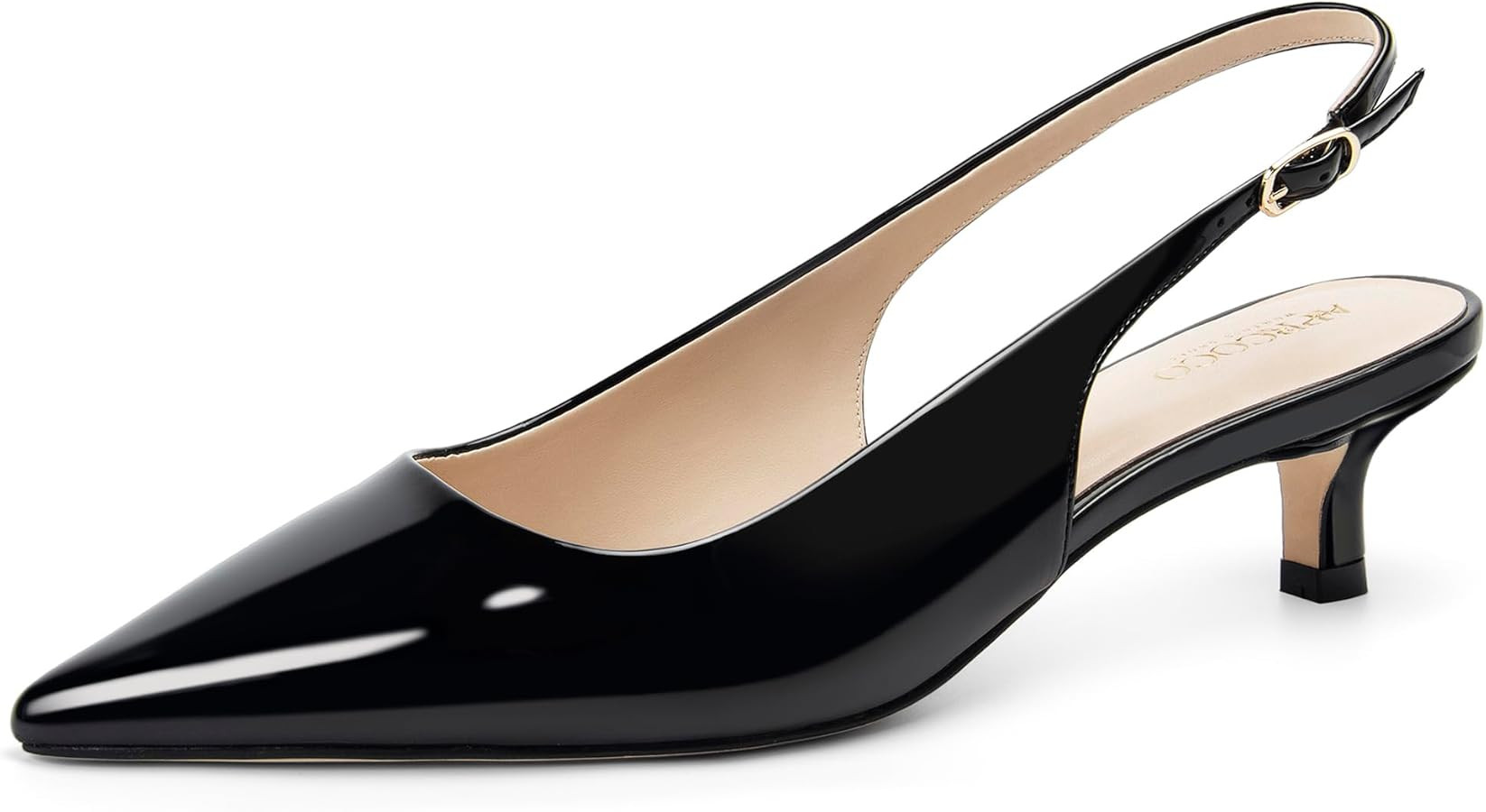Women's Kitten Heels Slingback Pointed Closed Toe Ankle Strap Elegant Women Pumps Shoes for Datin... | Amazon (US)