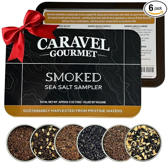 Smoked Sea Salt Sampler Set, Alderwood, Cherrywood, Bacon and Garlic Smoked Salts, Gourmet Cookin... | Amazon (US)