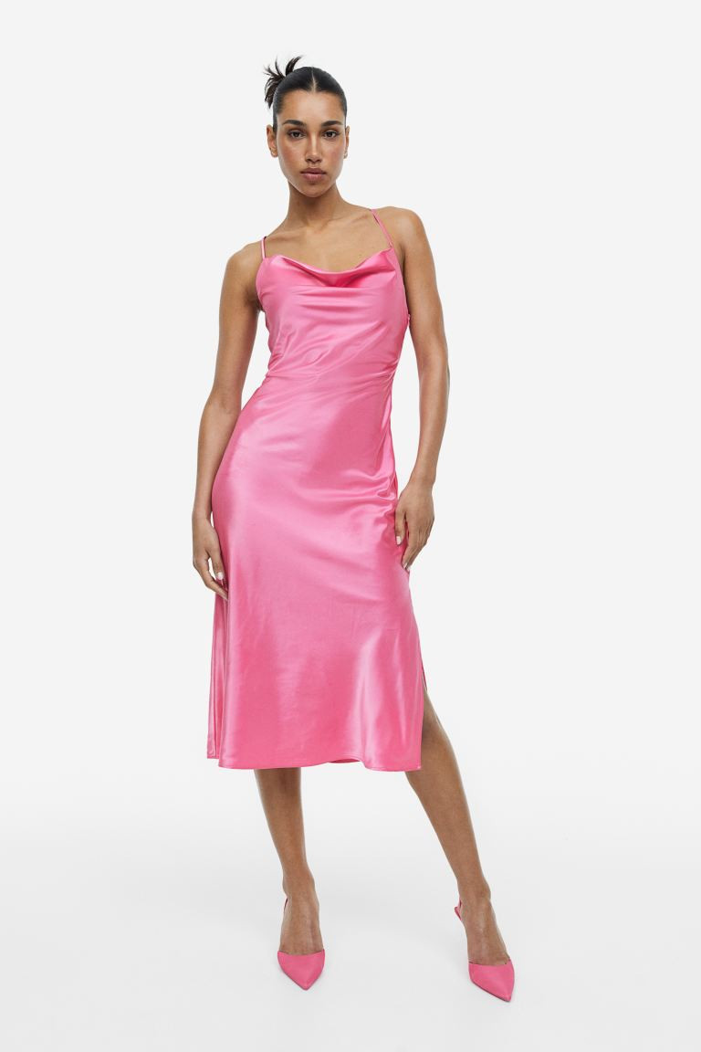 Curvy Fit Draped Satin Dress | H&M (US + CA)