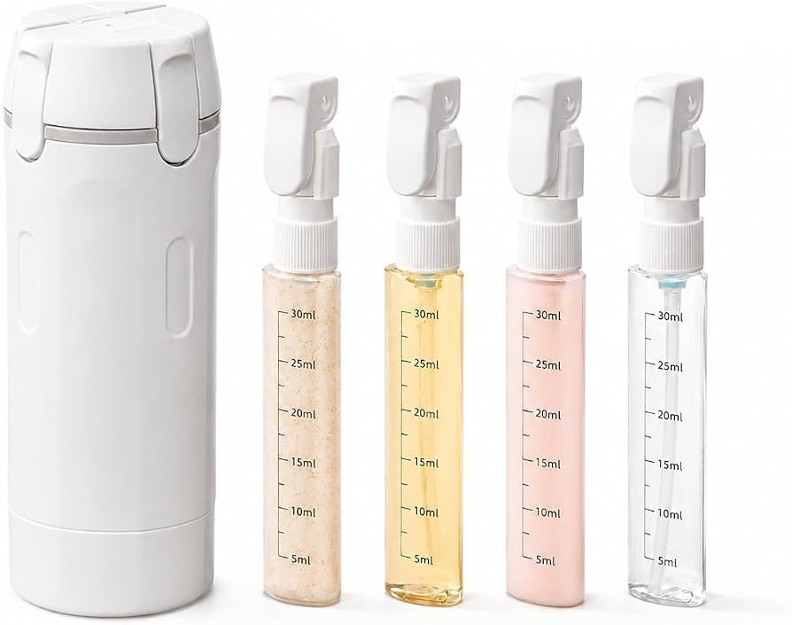 4 in 1 Travel Dispenser Bottle, Leak Proof Refillable Travel Toiletry Containers for Shampoo Loti... | Amazon (US)