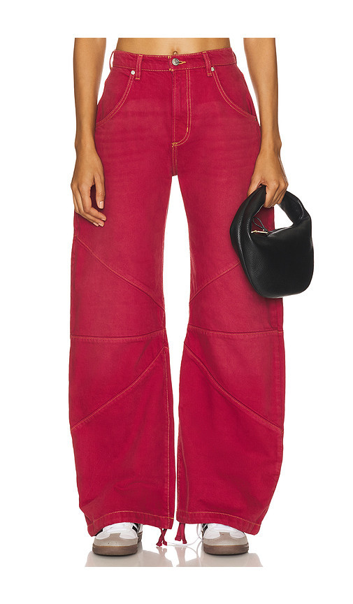 EB Denim Frederic Barrel Wide Leg Jeans in Red. Size 25. Also in 24, 26, 27. | Revolve Clothing (Global)