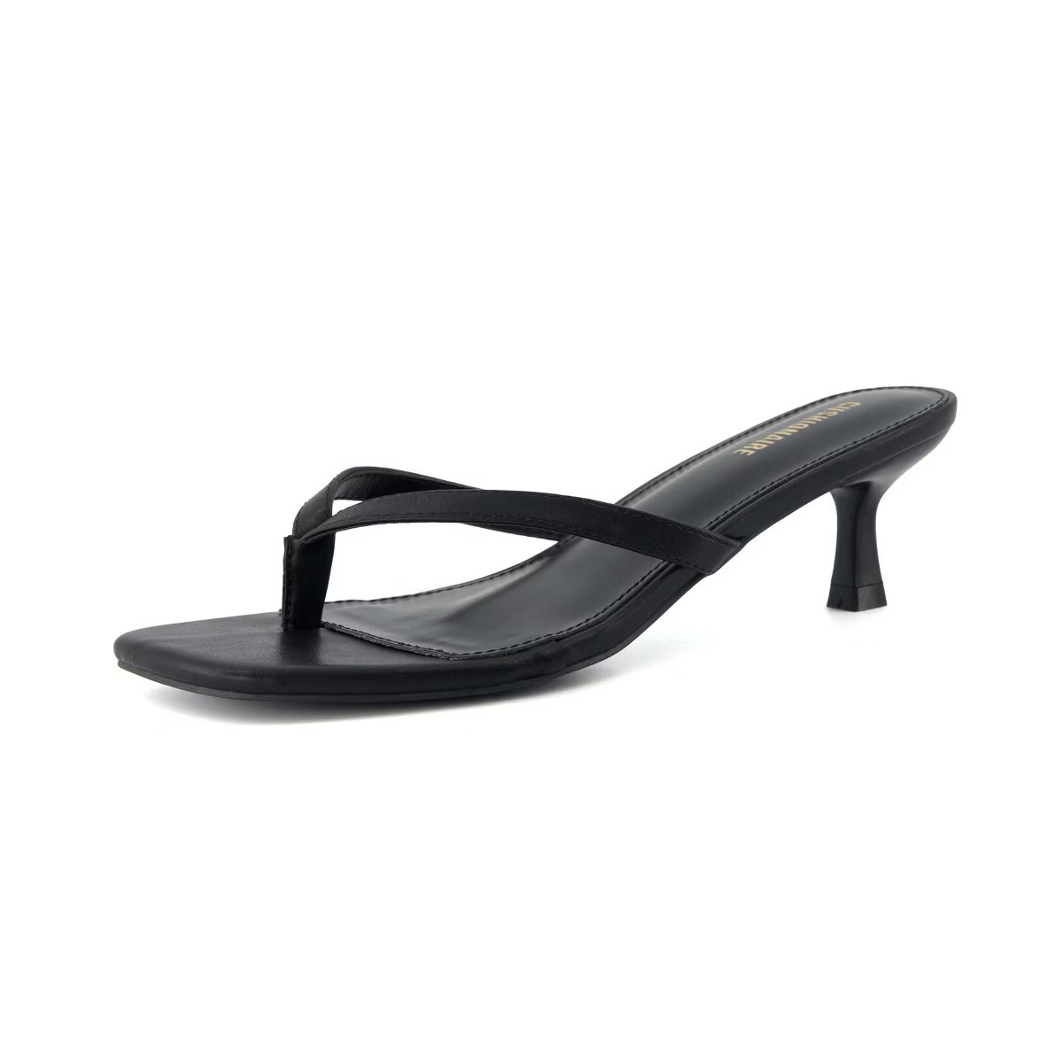 CUSHIONAIRE Women's Miami Kitten heel thong sandals +Memory Foam, Wide Widths Available | Target