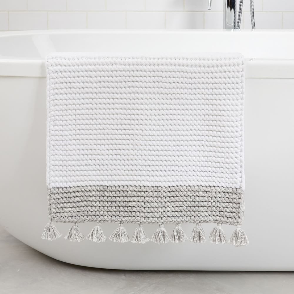 Organic Space-Dyed Hand Knit Bath Mat | West Elm (US)