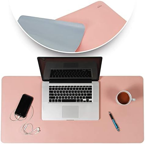 Desk Mat Pink & Blue 17x36 - Computer, Laptop, Keyboard & Mouse Pad Organizer - Leather Cover Off... | Amazon (US)