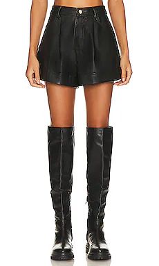 WeWoreWhat Faux Leather Cuffed Short in Black from Revolve.com | Revolve Clothing (Global)